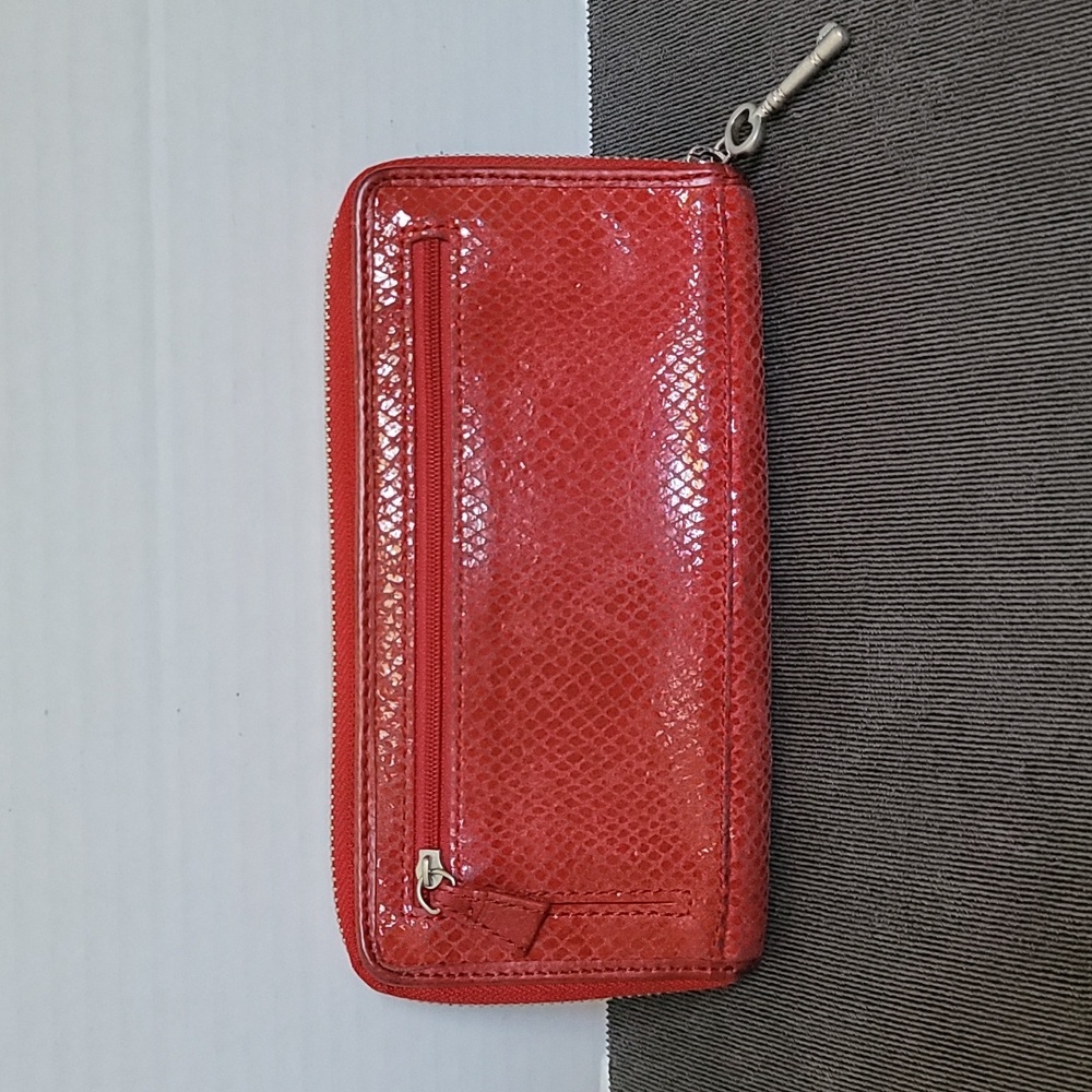Fossil Red Zip Around Wallet - image 3